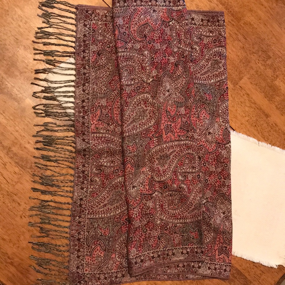3 for $15 Lovely multi-colored pashmina - metallic accent!